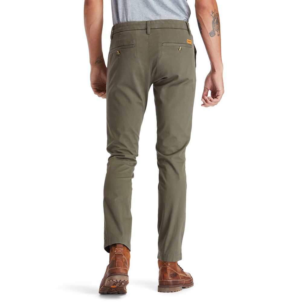 Pantalones Timberland Argentina Hombre - Sargent Lake Slim Stretch Chino - Verde Oliva - JGSMIA-180